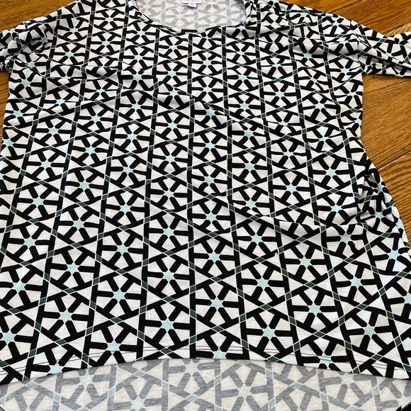 LulaRoe Irma style tunic.  Black white and teal.  Size Medium. - Picture 1 of 6